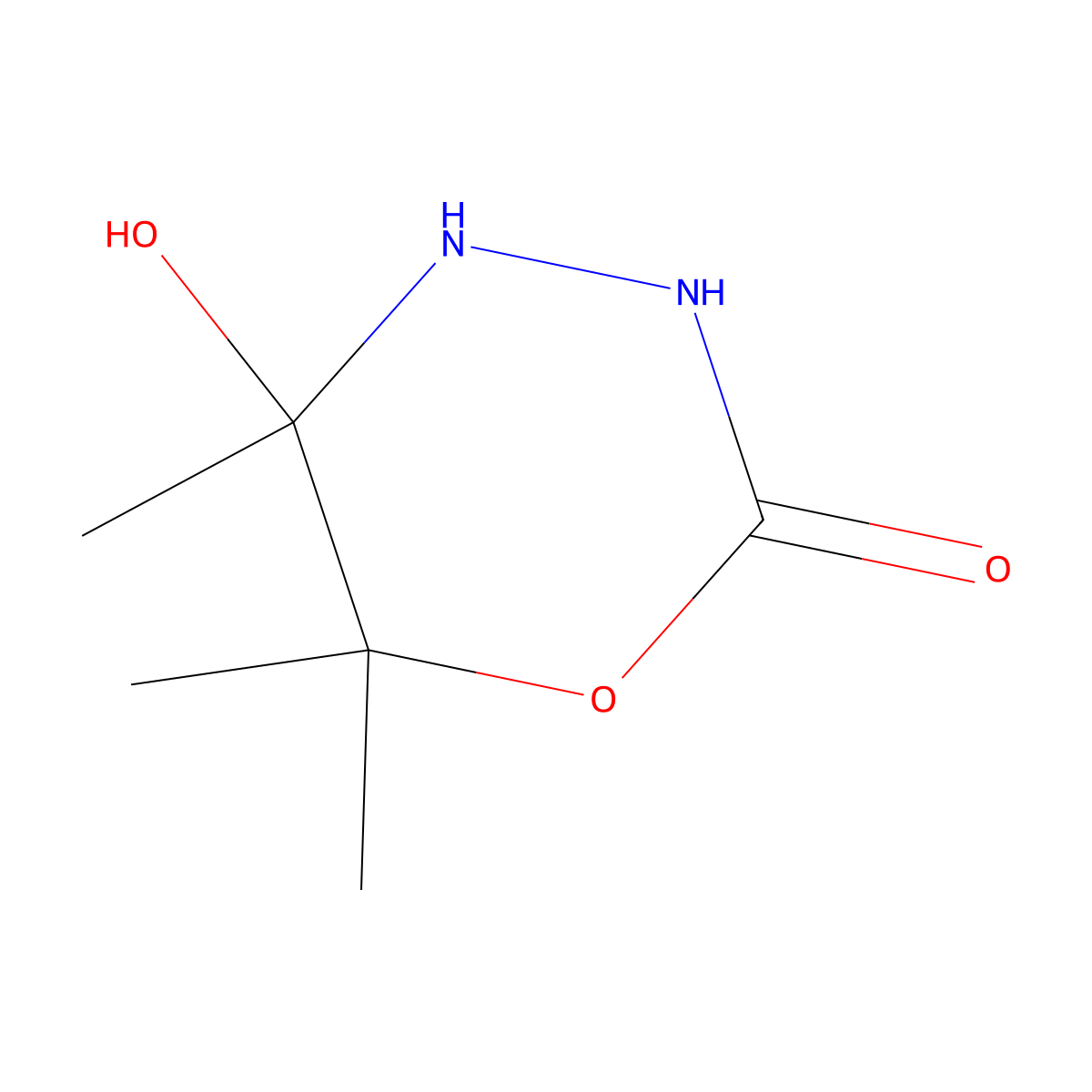 5-Hydroxy-5,6,6-trimethyl-1,3,4-oxadiazinan-2-one molecular structure, CAS 151535-49-8