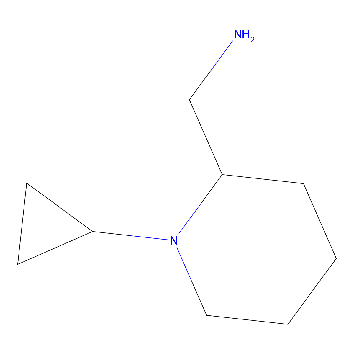 (1-Cyclopropylpiperidin-2-yl)methanamine molecular structure, CAS 1515351-76-4