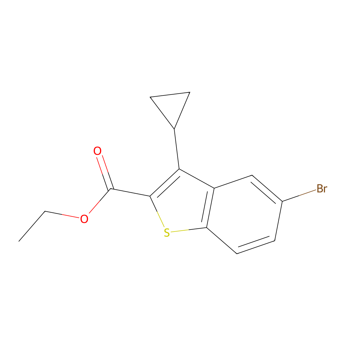 Ethyl 5-bromo-3-cyclopropylbenzo[b]thiophene-2-carboxylate molecular structure, CAS 1515368-19-0