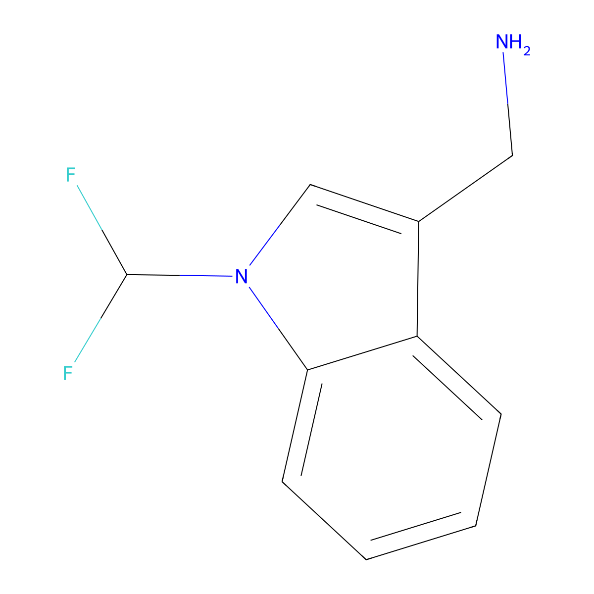 [1-(difluoromethyl)-1H-indol-3-yl]methanamine molecular structure, CAS 1515370-34-9