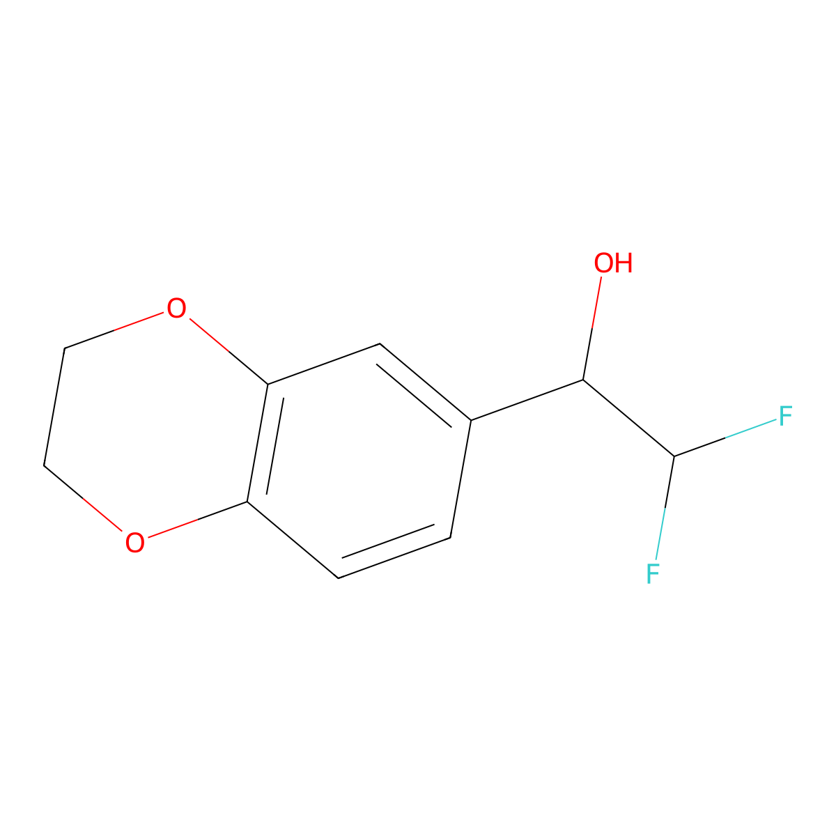 1-(2,3-Dihydro-1,4-benzodioxin-6-yl)-2,2-difluoroethan-1-ol molecular structure, CAS 1515371-98-8