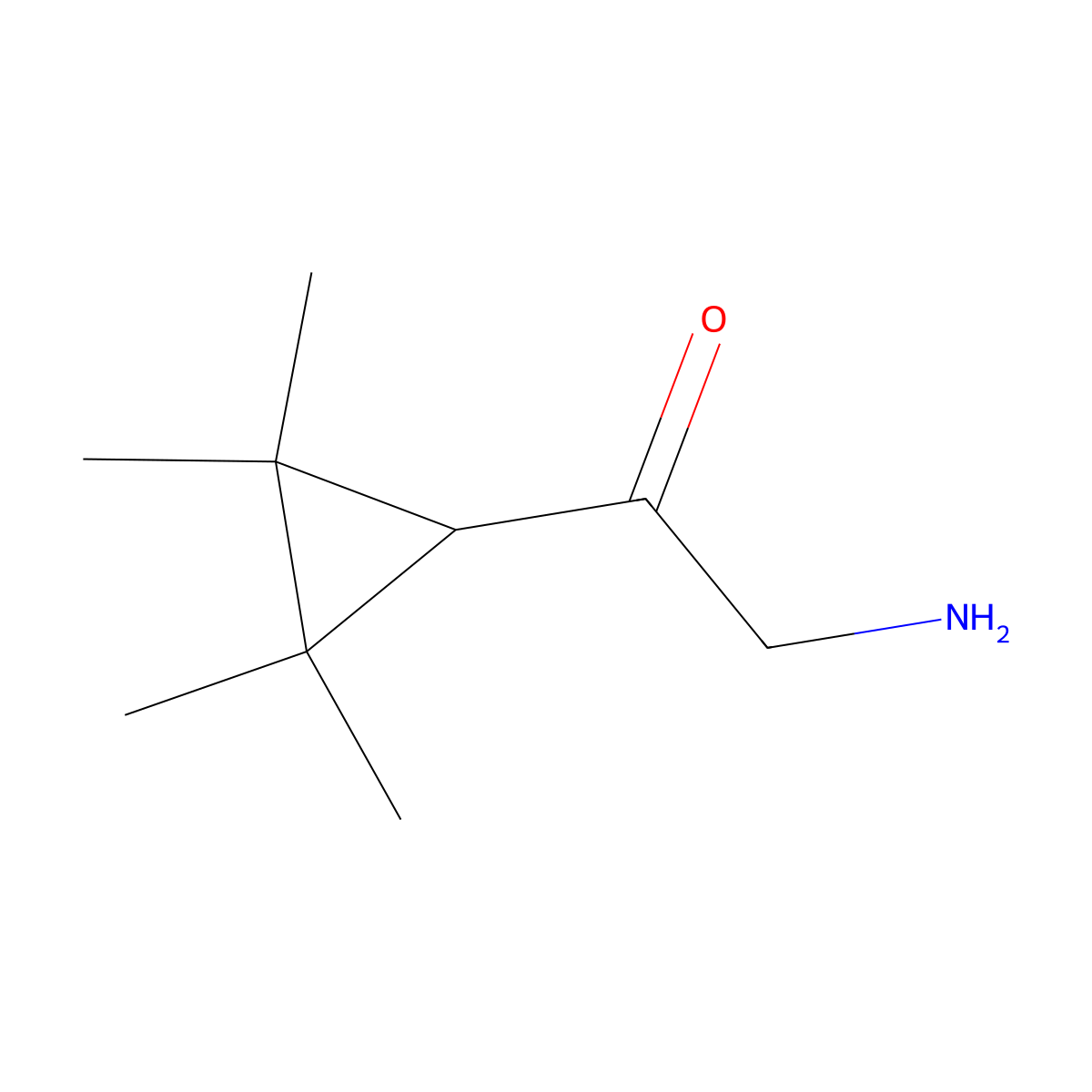 2-Amino-1-(2,2,3,3-tetramethylcyclopropyl)ethan-1-one molecular structure, CAS 1515382-04-3