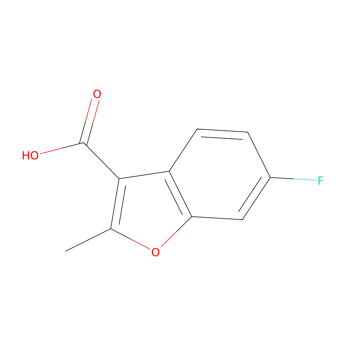 6-Fluoro-2-methylbenzofuran-3-carboxylic Acid molecular structure, CAS 1515387-18-4