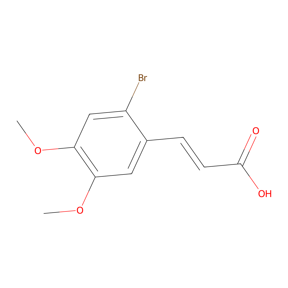 2-Bromo-4,5-dimethoxycinnamic acid molecular structure, CAS 151539-52-5