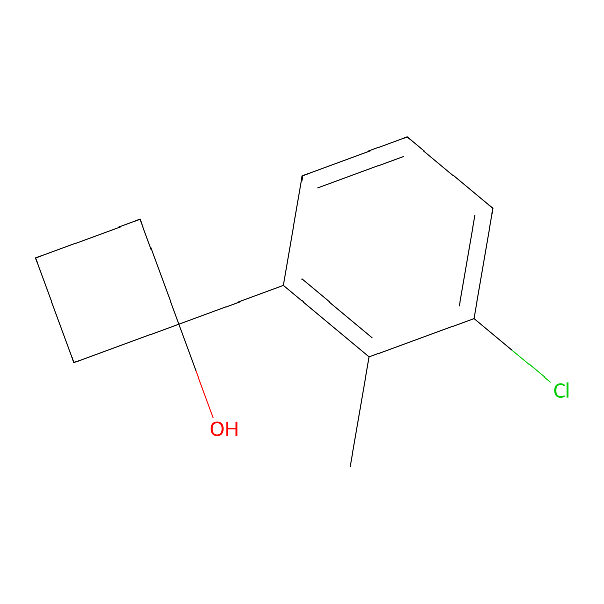 1-(3-Chloro-2-methylphenyl)cyclobutanol molecular structure, CAS 1515393-45-9