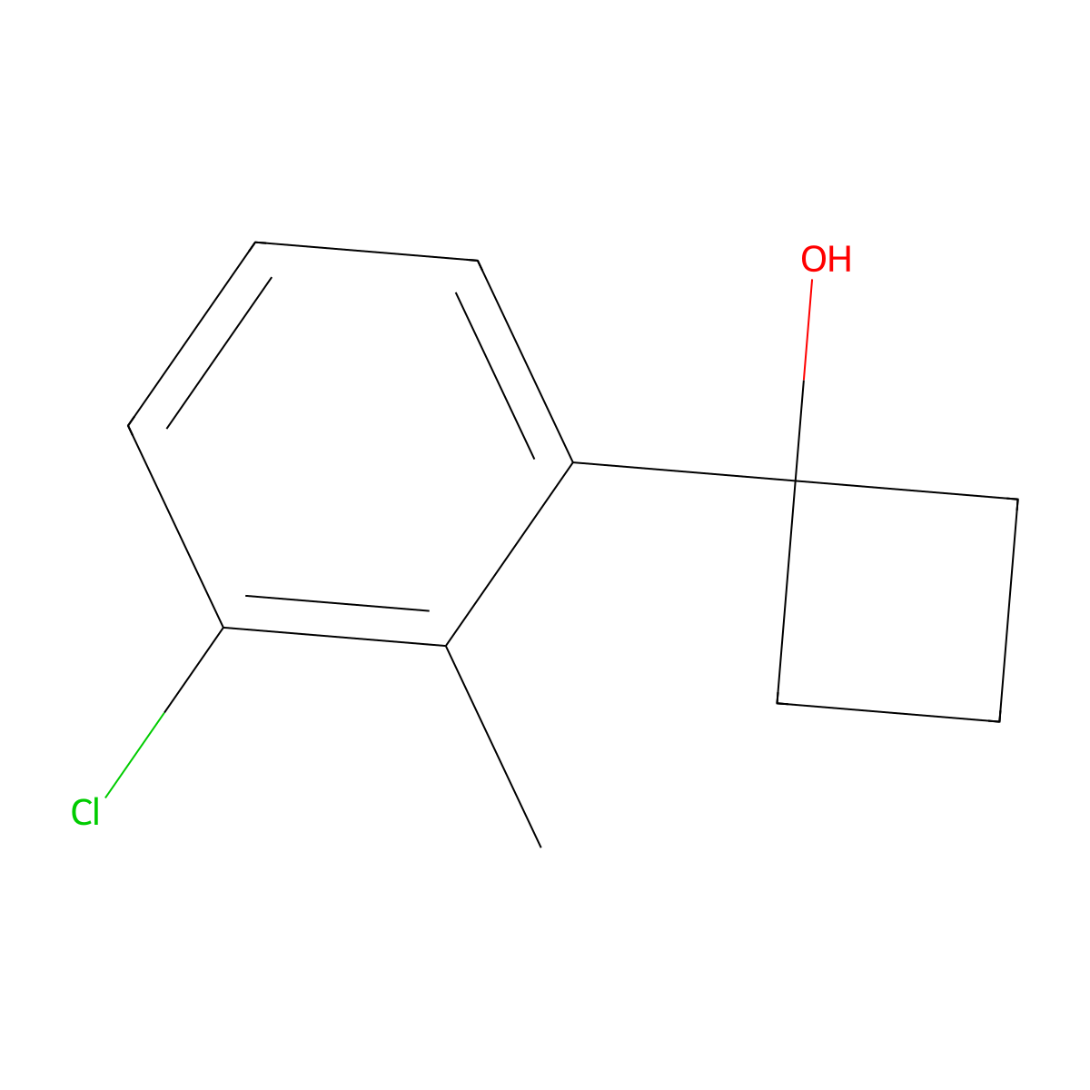1-(3-Chloro-2-methylphenyl)cyclobutanol molecular structure, CAS 1515393-45-9