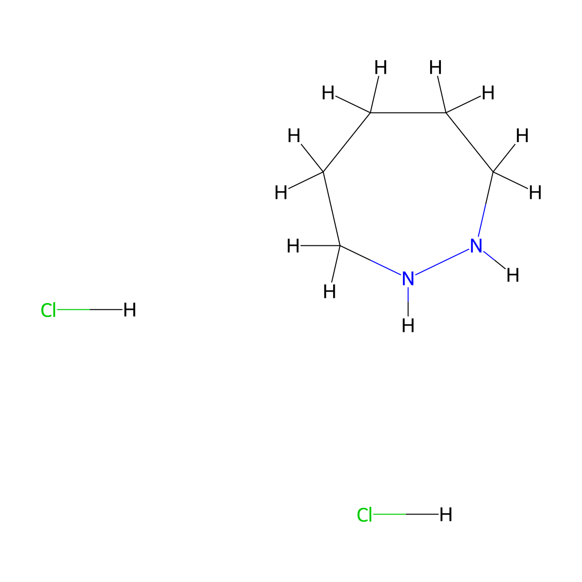 1,2-Diazepane dihydrochloride molecular structure, CAS 151540-98-6
