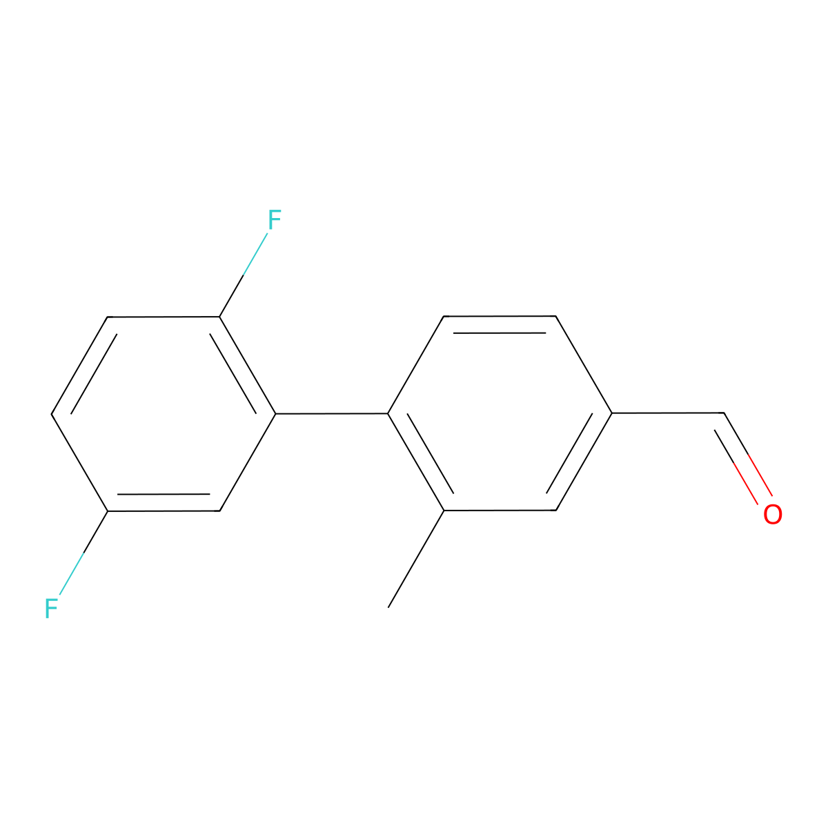 4-(2,5-Difluorophenyl)-3-methylbenzaldehyde molecular structure, CAS 1515405-35-2