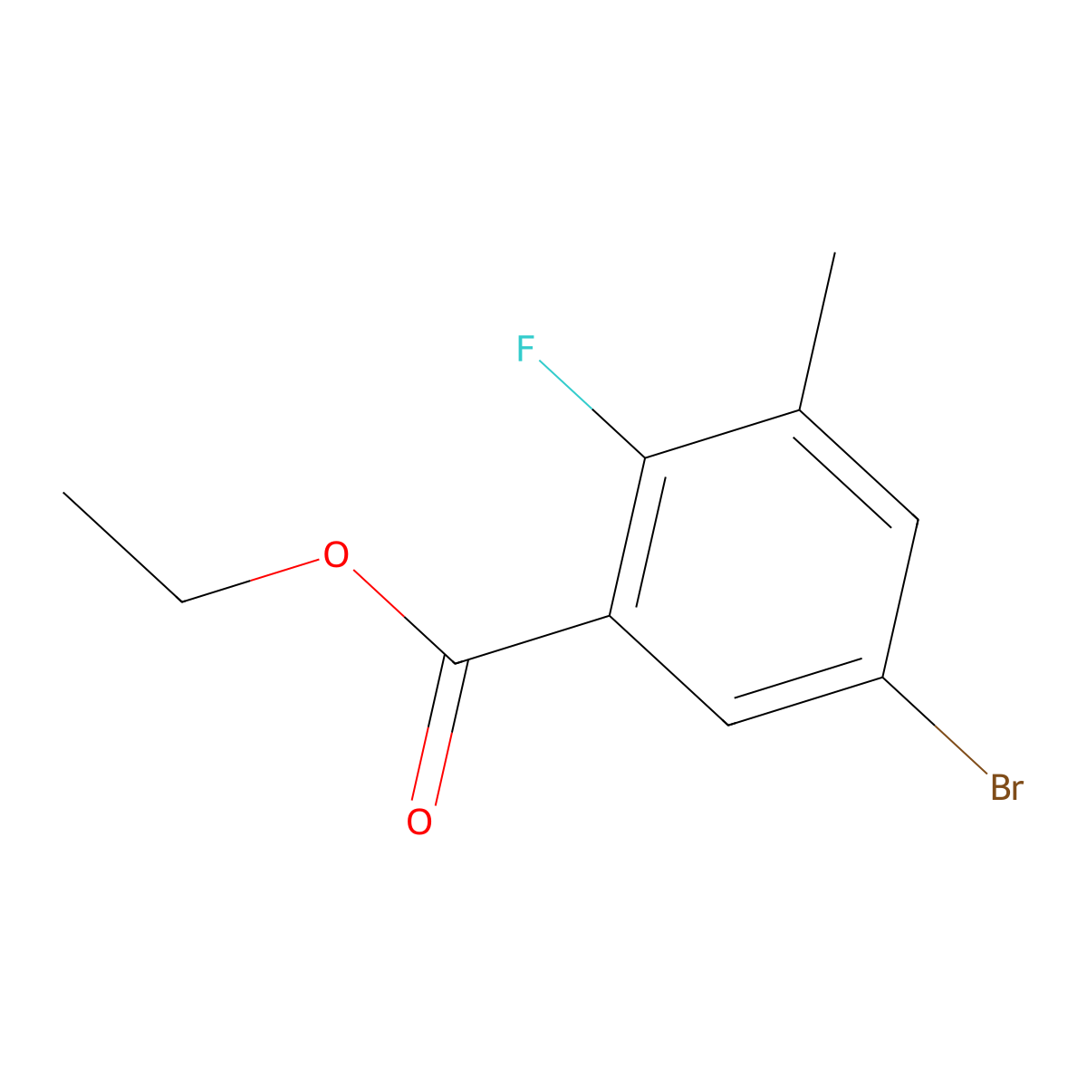 Ethyl 5-bromo-2-fluoro-3-methylbenzoate molecular structure, CAS 1515410-82-8