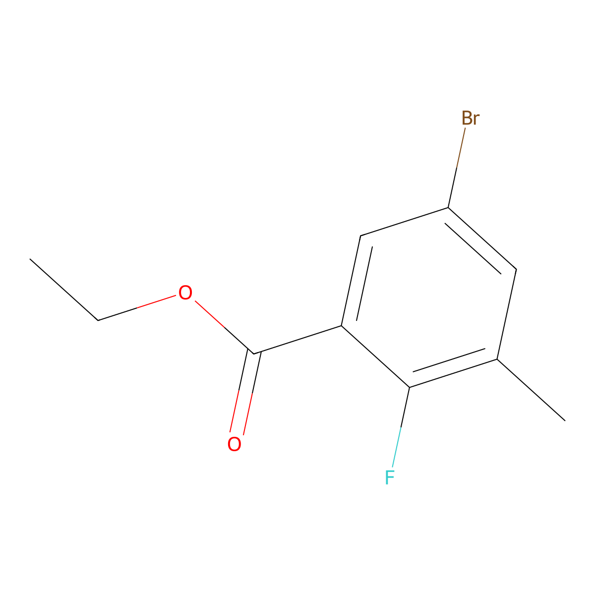 Ethyl 5-bromo-2-fluoro-3-methylbenzoate molecular structure, CAS 1515410-82-8