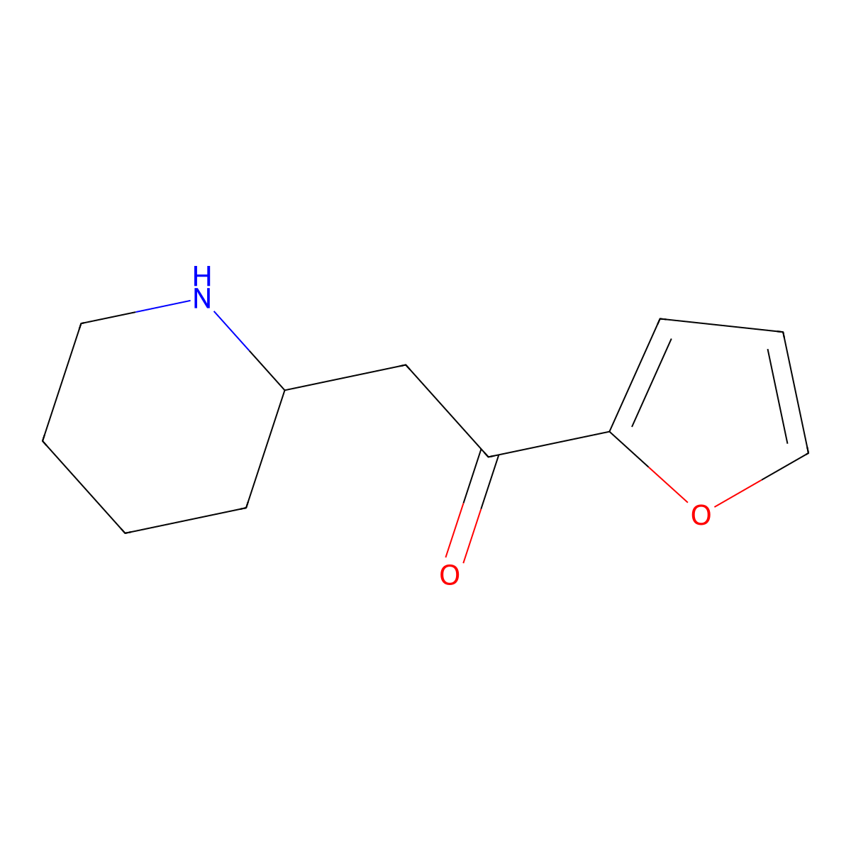 1-(Furan-2-yl)-2-(piperidin-2-yl)ethan-1-one molecular structure, CAS 1515421-30-3
