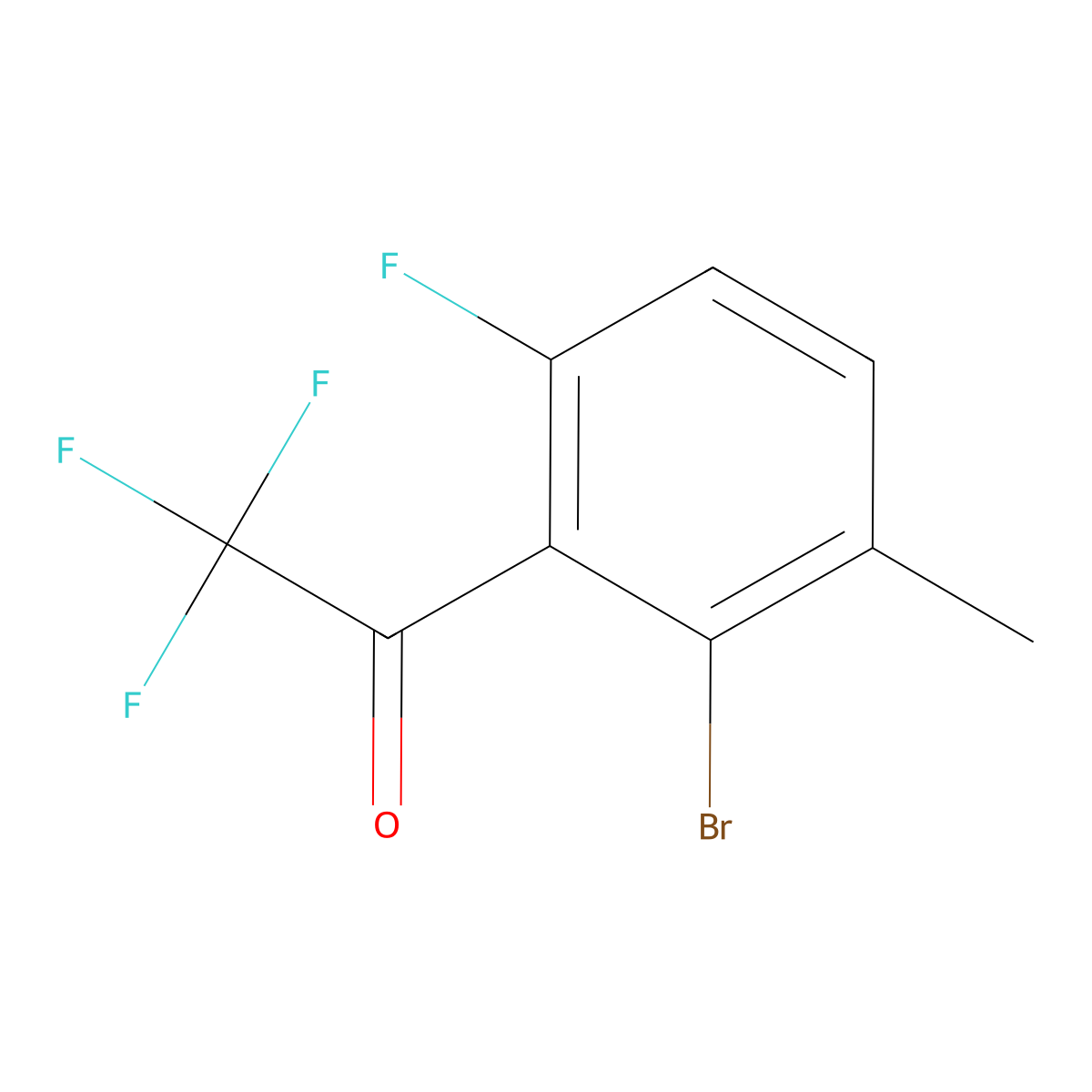 1-(2-Bromo-6-fluoro-3-(trifluoromethyl)phenyl)-2,2,2-trifluoroethan-1-one molecular structure, CAS 1515433-83-6