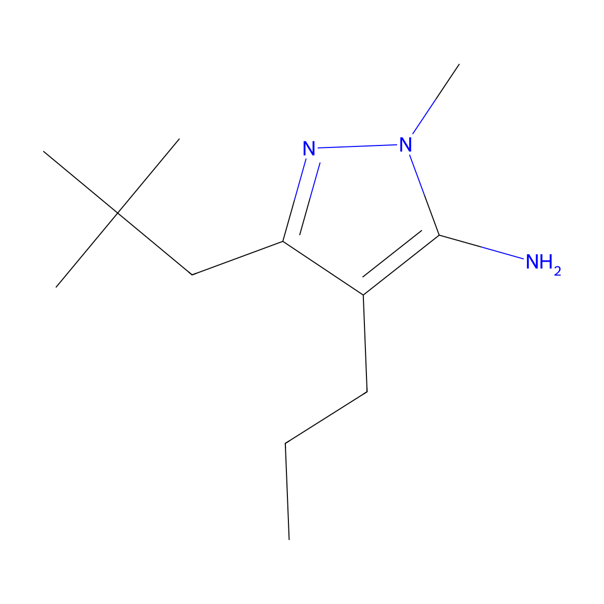 1-Methyl-3-neopentyl-4-propyl-1h-pyrazol-5-amine molecular structure, CAS 1515448-76-6