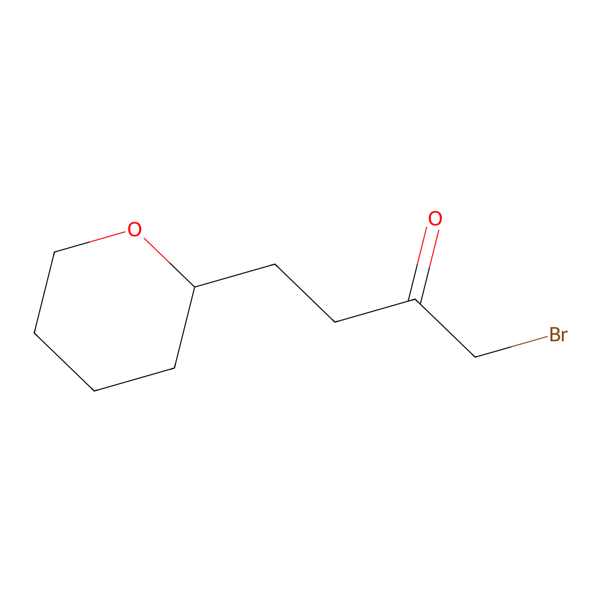 1-Bromo-4-(oxan-2-yl)butan-2-one molecular structure, CAS 1515456-13-9