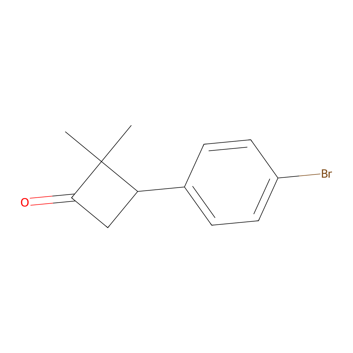 3-(4-Bromophenyl)-2,2-dimethylcyclobutan-1-one molecular structure, CAS 1515467-00-1