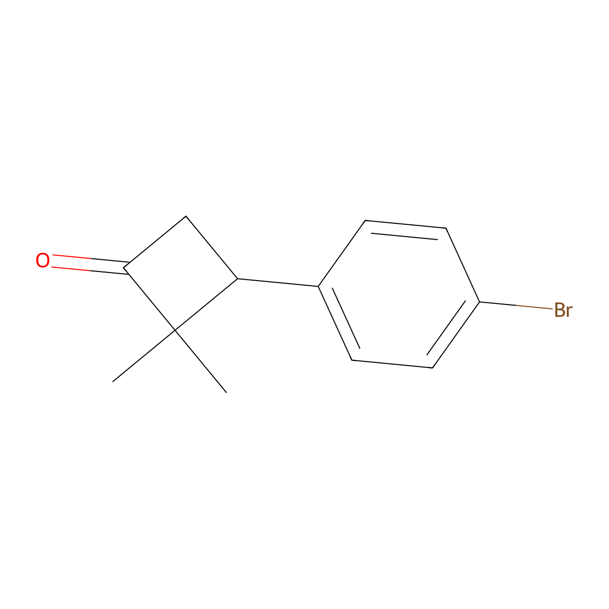 3-(4-Bromophenyl)-2,2-dimethylcyclobutan-1-one molecular structure, CAS 1515467-00-1