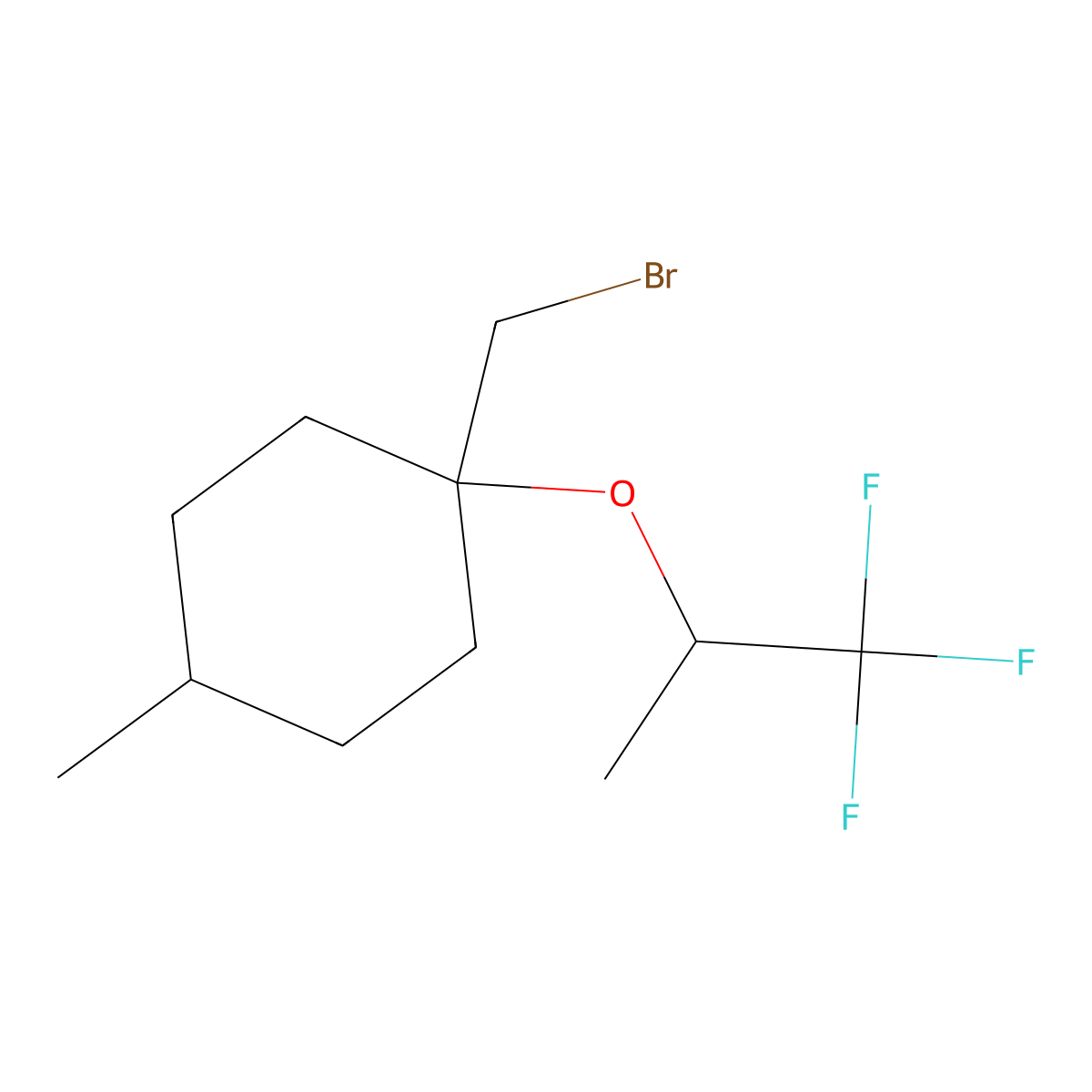 1-(Bromomethyl)-4-methyl-1-((1,1,1-trifluoropropan-2-yl)oxy)cyclohexane molecular structure, CAS 1515467-52-3