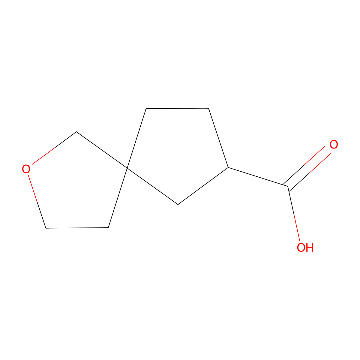 2-Oxaspiro[4.4]nonane-7-carboxylic acid molecular structure, CAS 1515474-20-0
