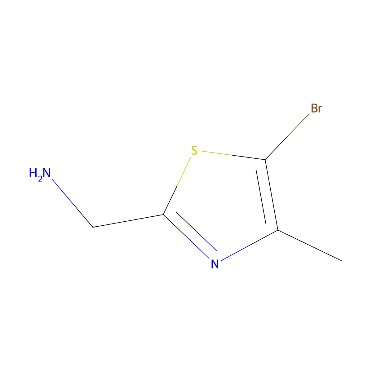 (5-Bromo-4-methylthiazol-2-yl)methanamine molecular structure, CAS 1515474-34-6