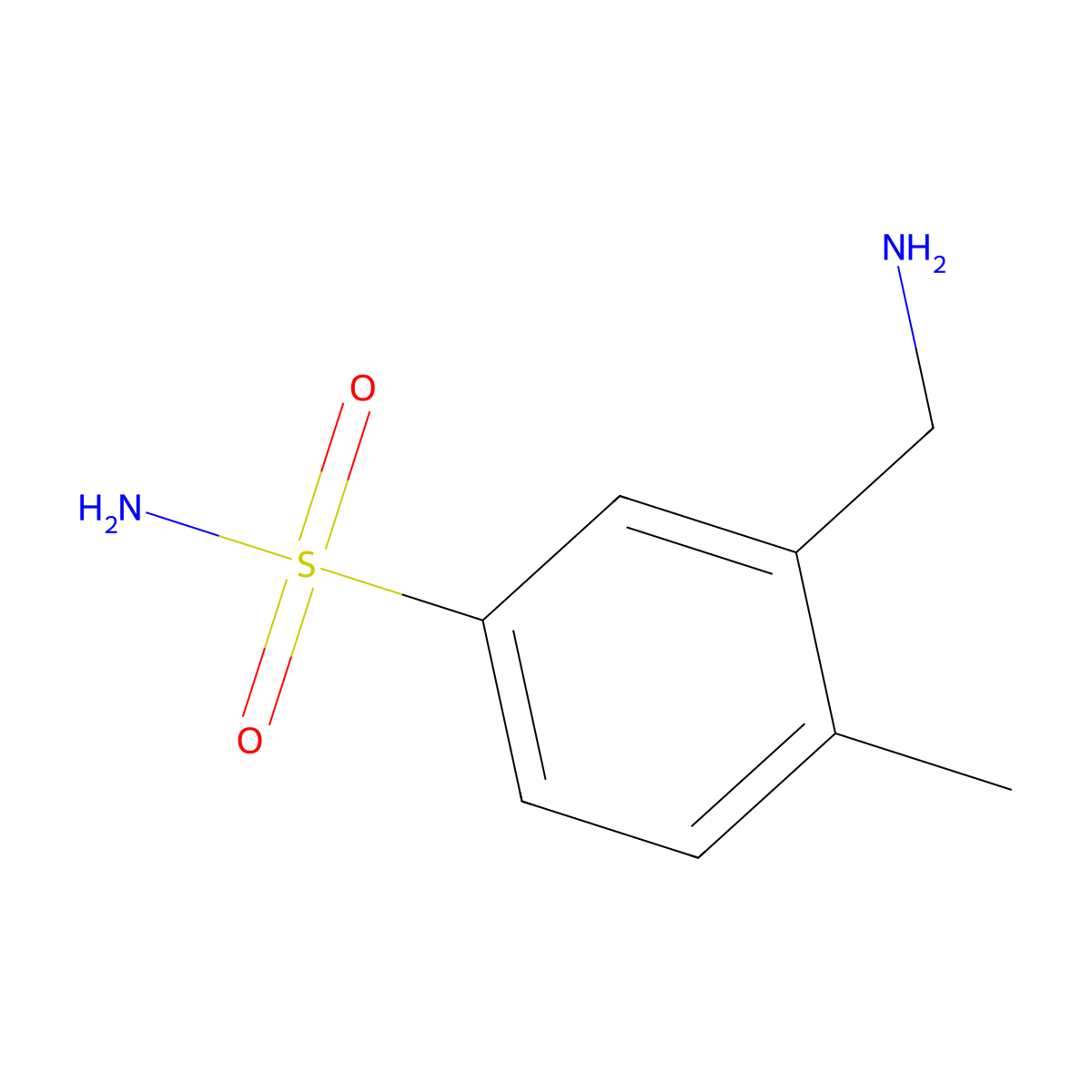 3-(Aminomethyl)-4-methylbenzene-1-sulfonamide molecular structure, CAS 1515483-30-3