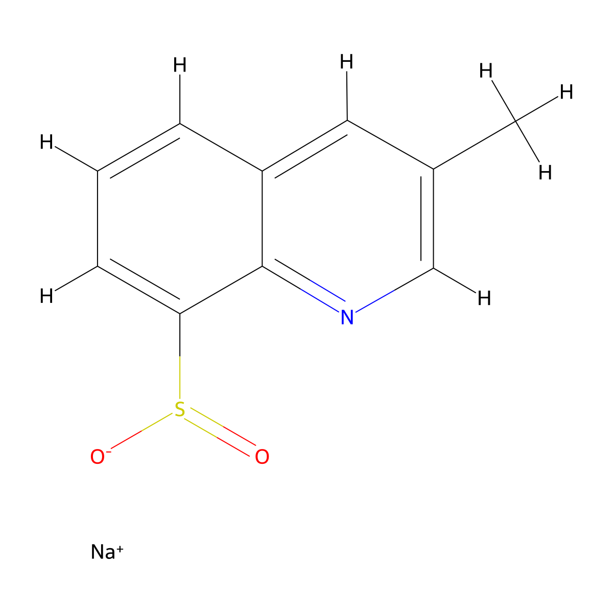 Sodium 3-methylquinoline-8-sulfinate molecular structure, CAS 1515486-54-0