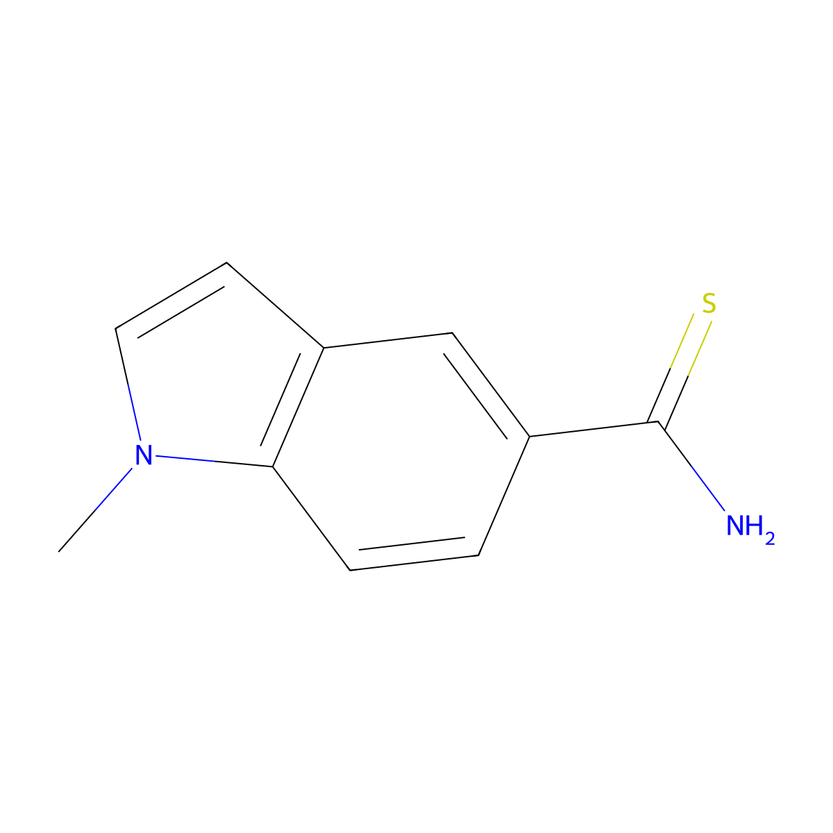 1-Methyl-1H-indole-5-carbothioamide molecular structure, CAS 1515486-63-1