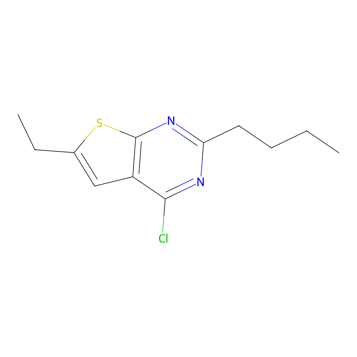 2-Butyl-4-chloro-6-ethylthieno[2,3-d]pyrimidine molecular structure, CAS 1515489-90-3