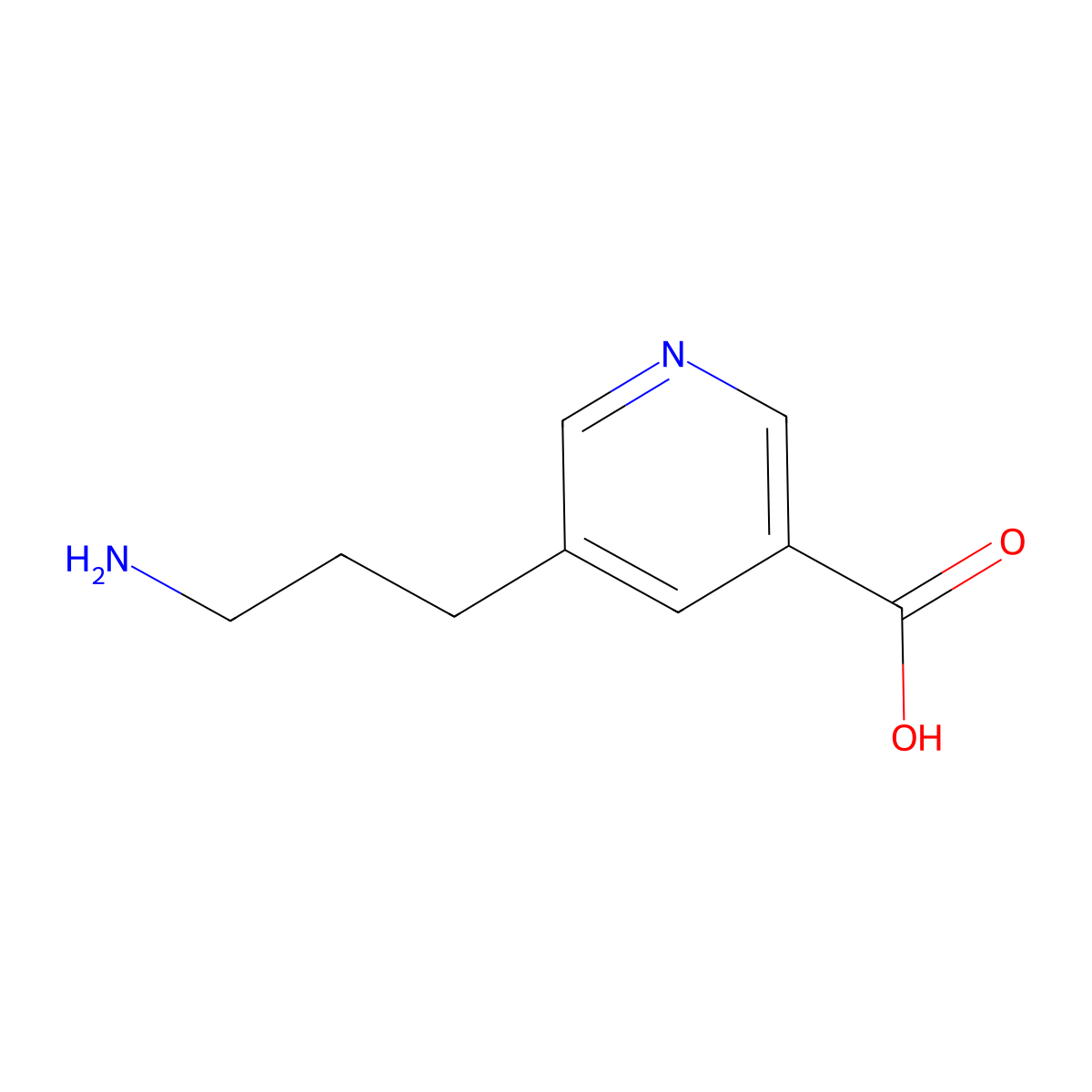 5-(3-Aminopropyl)pyridine-3-carboxylic acid molecular structure, CAS 1515508-35-6