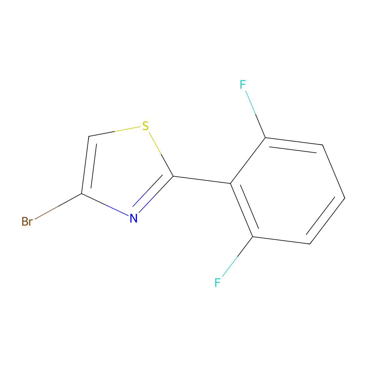 4-Bromo-2-(2,6-difluorophenyl)thiazole molecular structure, CAS 1515515-29-3