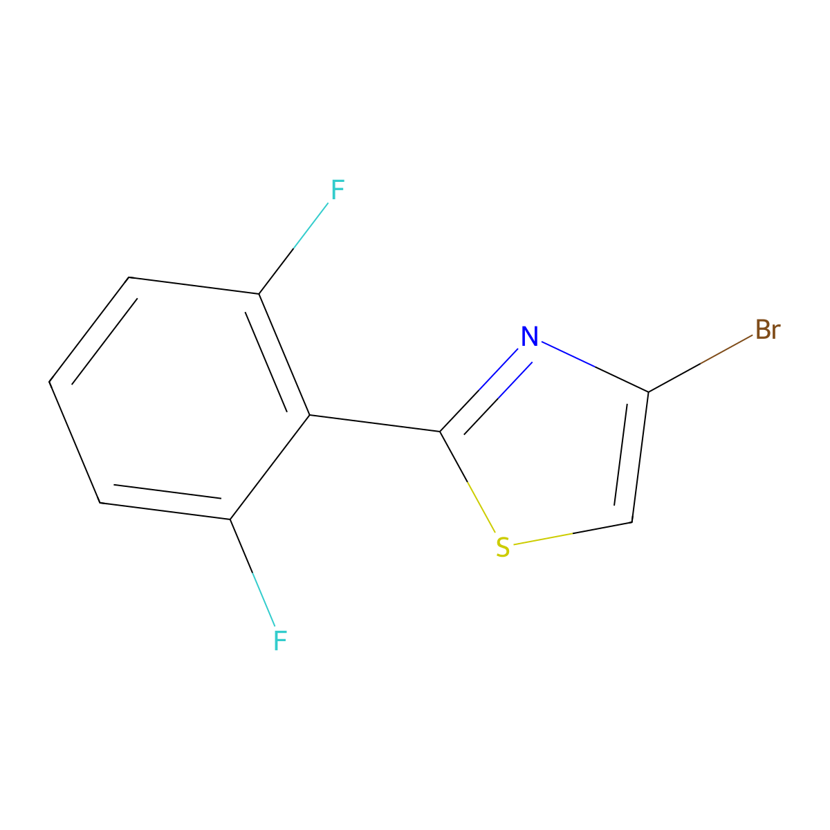 4-Bromo-2-(2,6-difluorophenyl)thiazole molecular structure, CAS 1515515-29-3