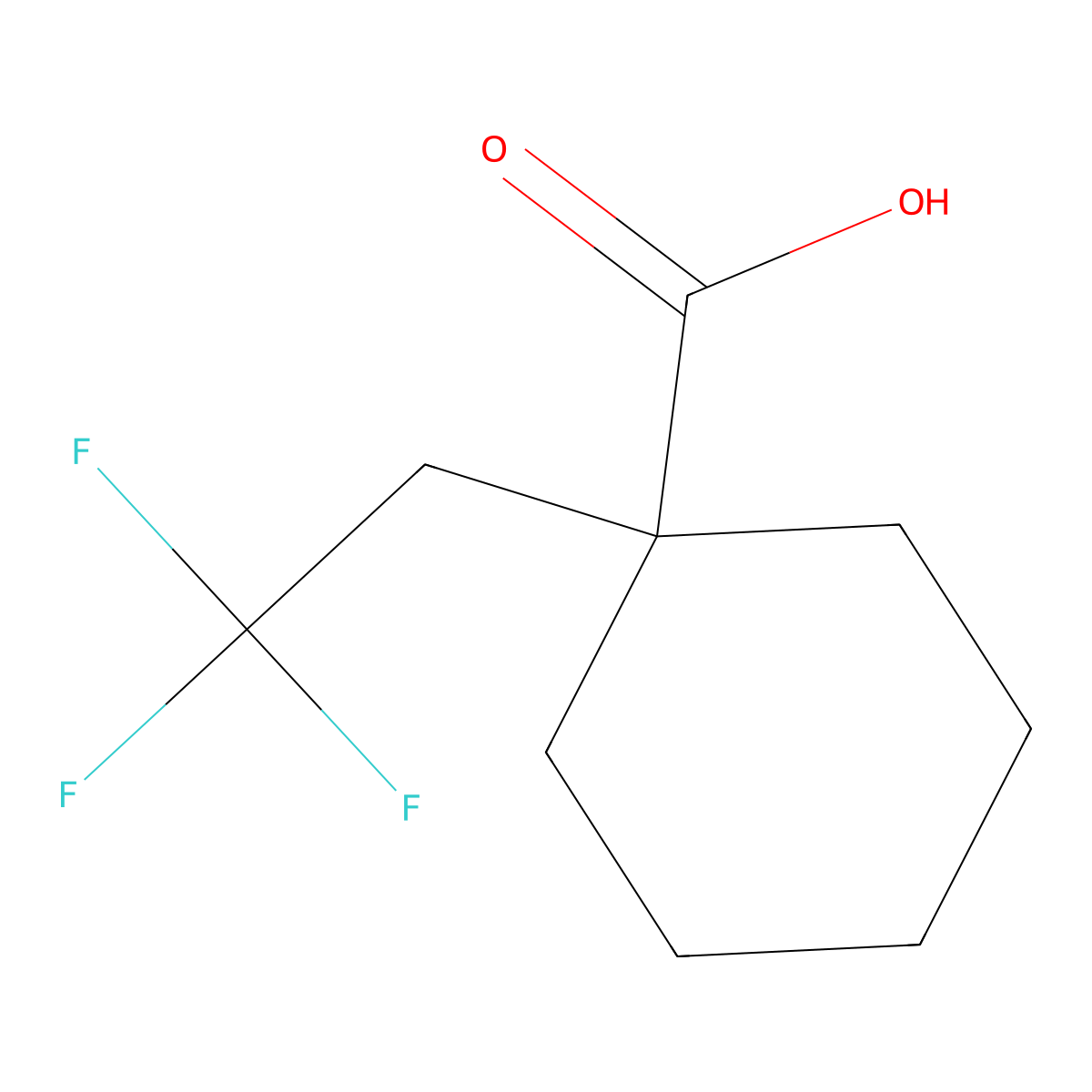 1-(2,2,2-Trifluoroethyl)cyclohexane-1-carboxylic acid molecular structure, CAS 1515517-02-8