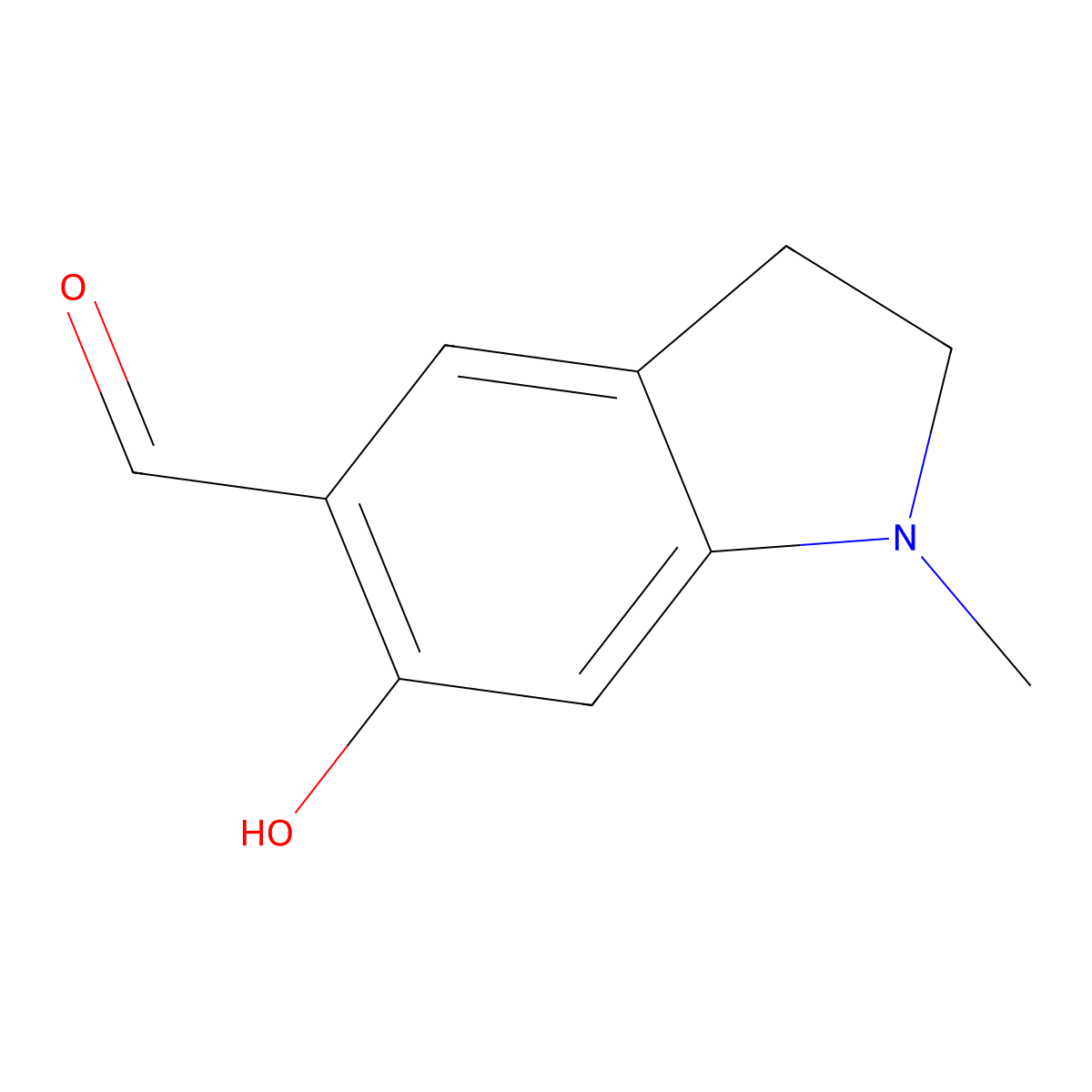 6-hydroxy-1-methyl-2,3-dihydro-1H-indole-5-carbaldehyde molecular structure, CAS 1515517-77-7