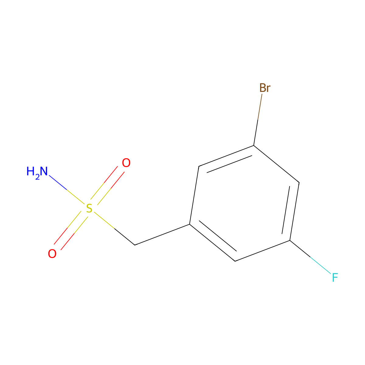 (3-Bromo-5-fluorophenyl)methanesulfonamide molecular structure, CAS 1515524-13-6