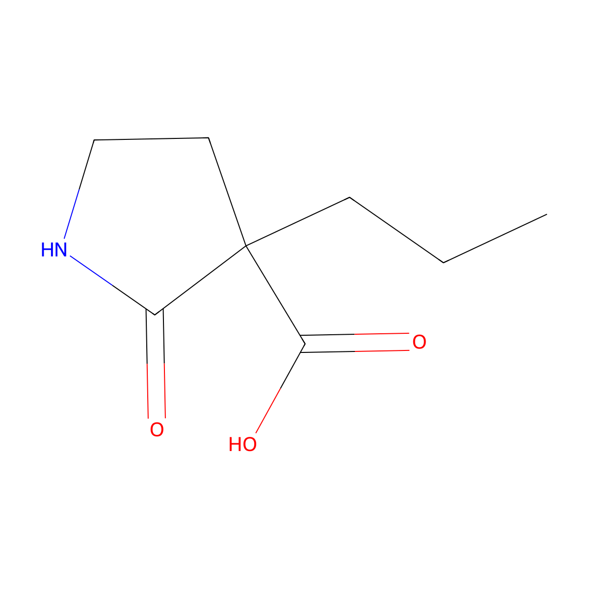 2-Oxo-3-propylpyrrolidine-3-carboxylic acid molecular structure, CAS 1515529-21-1