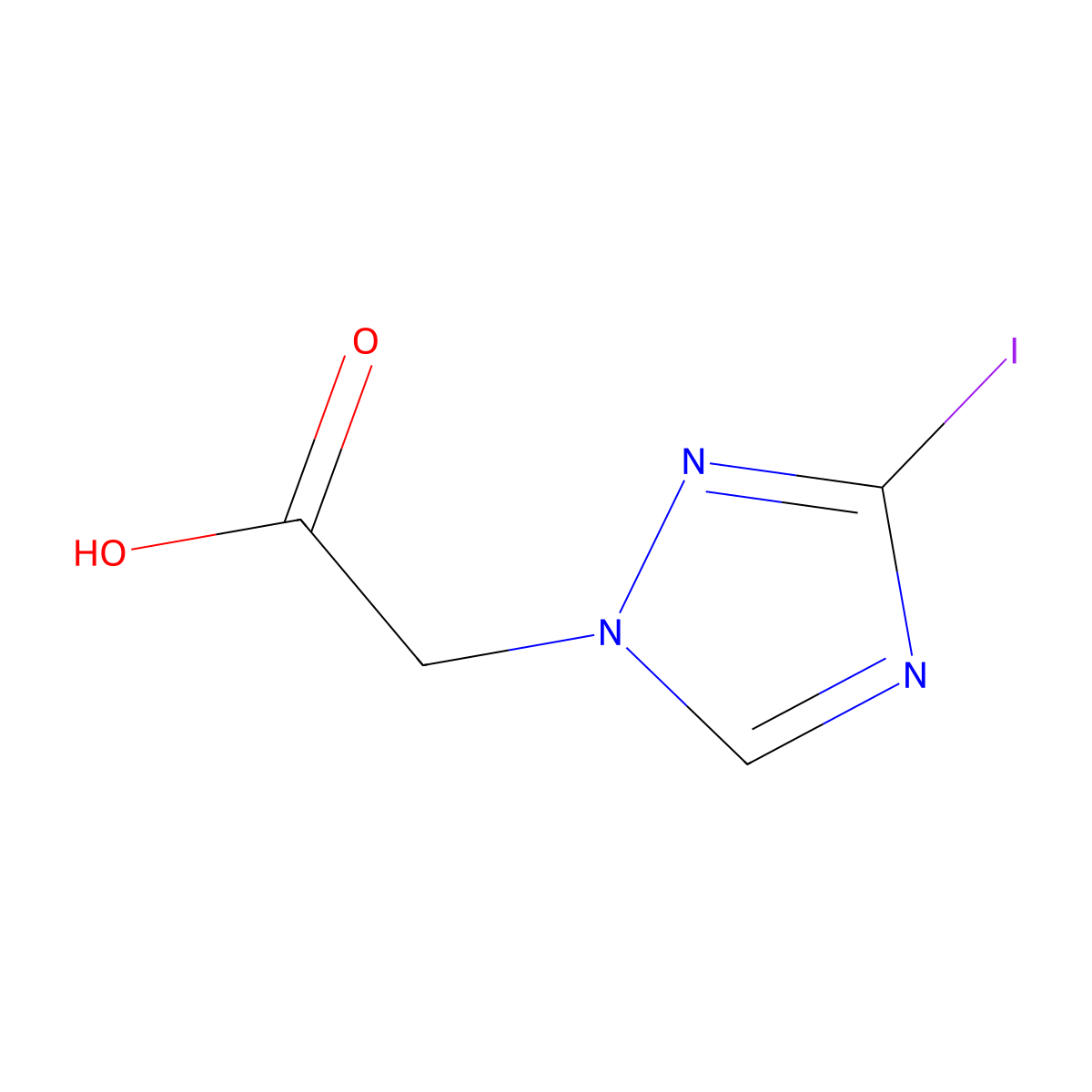 2-(3-iodo-1H-1,2,4-triazol-1-yl)acetic acid molecular structure, CAS 1515530-54-7