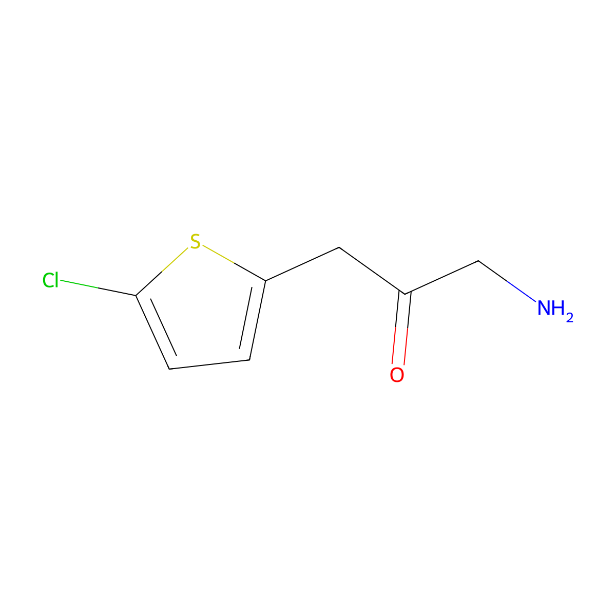 1-Amino-3-(5-chlorothiophen-2-yl)propan-2-one molecular structure, CAS 1515532-40-7