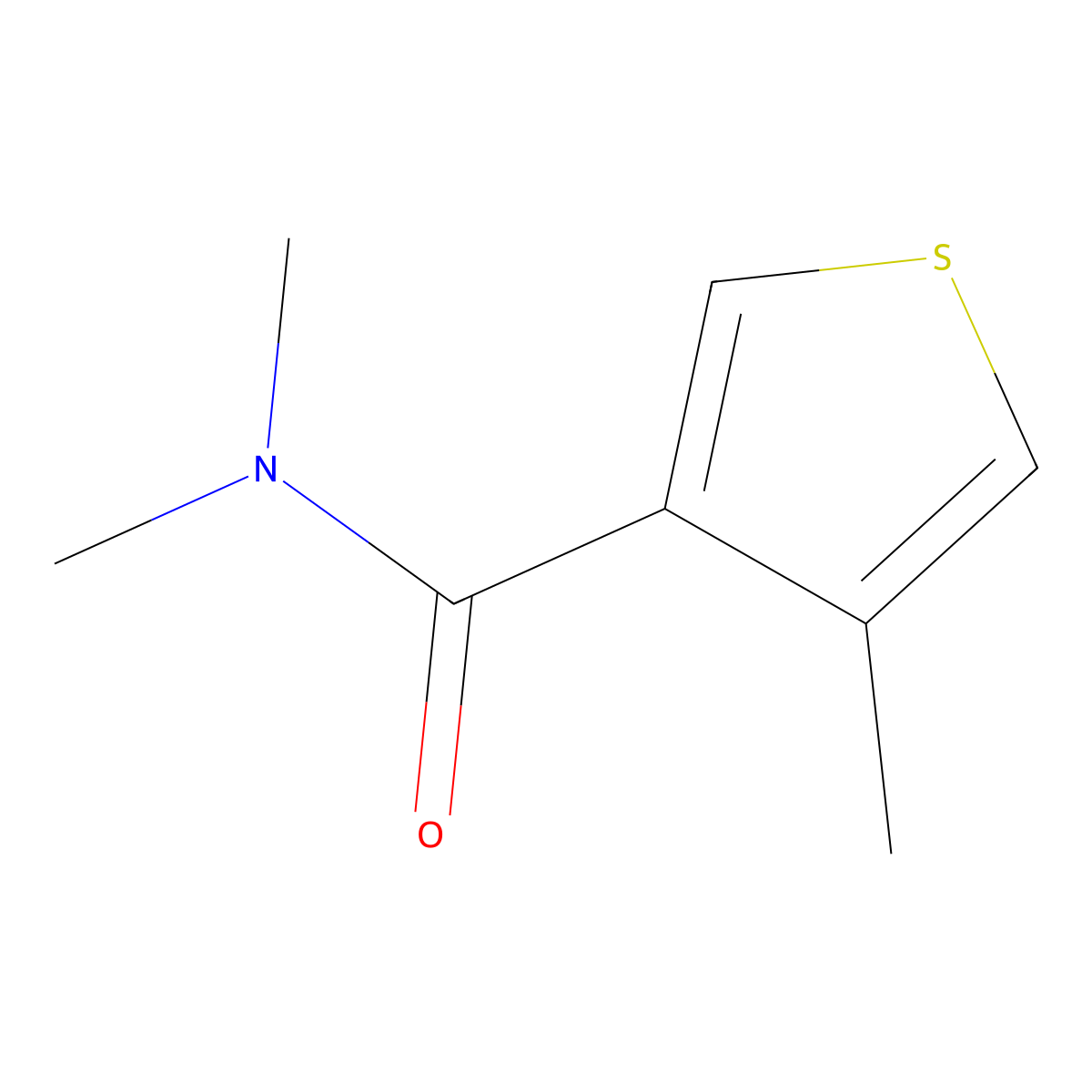 N,N,4-Trimethyl-3-thiophenecarboxamide molecular structure, CAS 1515546-59-4
