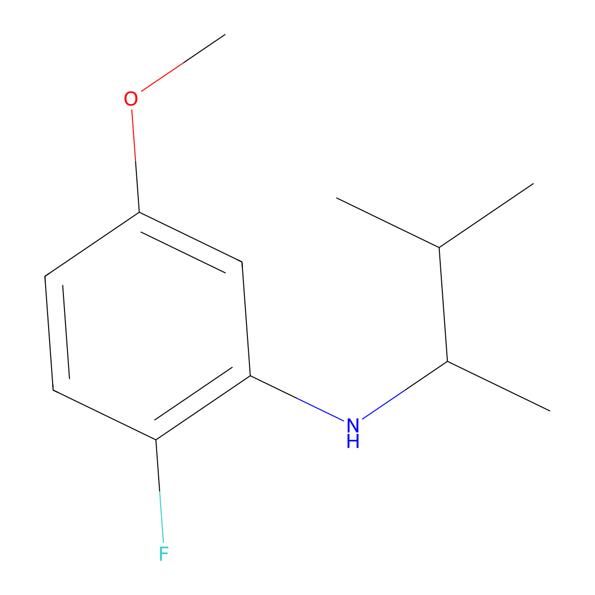 2-Fluoro-5-methoxy-N-(3-methylbutan-2-yl)aniline molecular structure, CAS 1515563-08-2