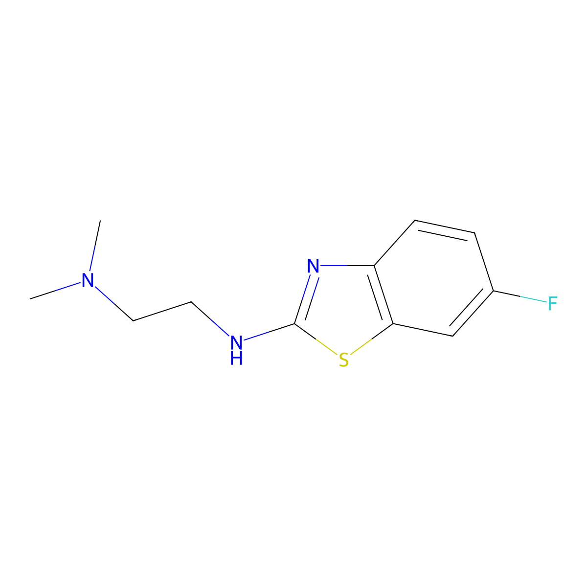 N1-(6-fluorobenzo[d]thiazol-2-yl)-N2,N2-dimethylethane-1,2-diamine molecular structure, CAS 1515596-72-1