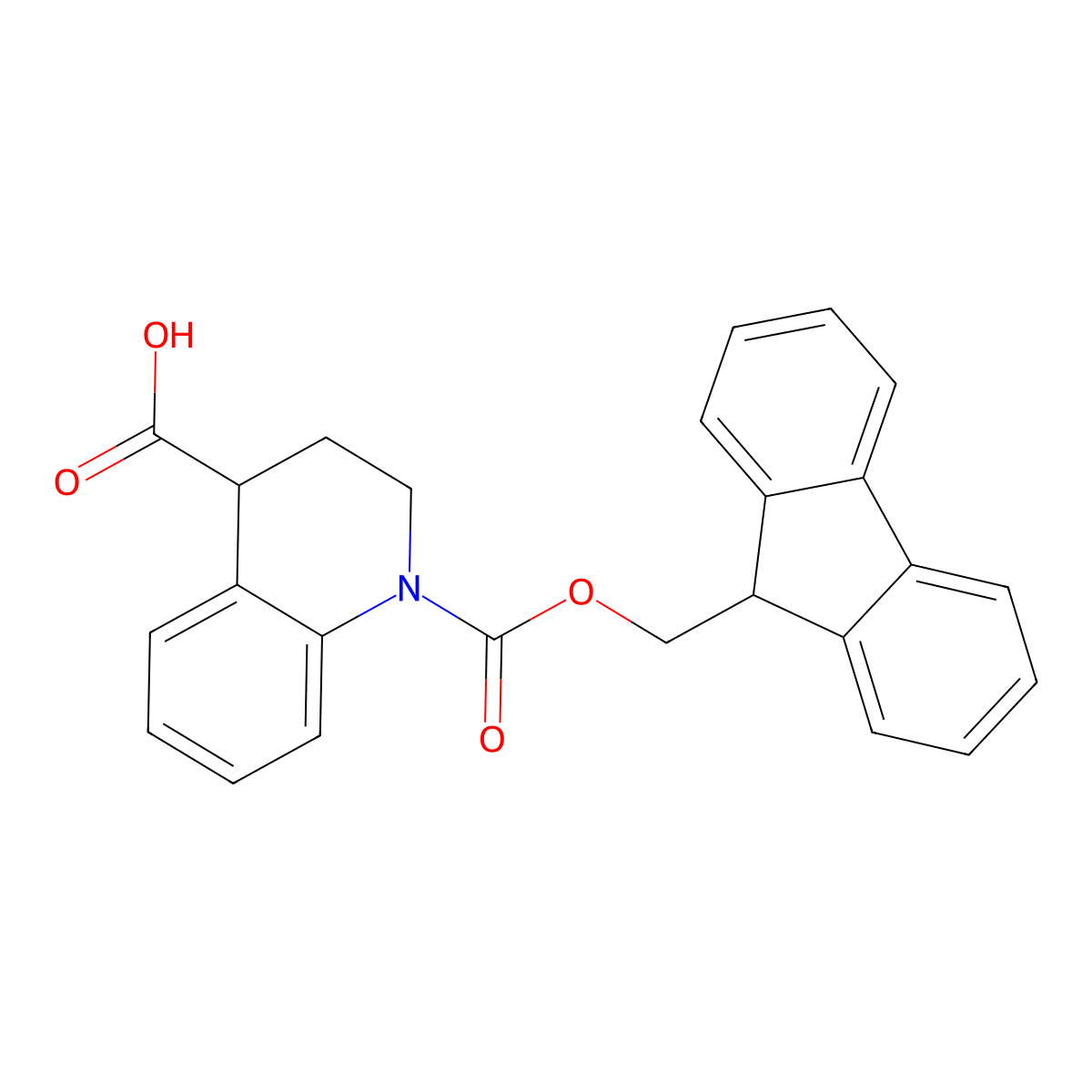 1-(((9H-fluoren-9-yl)methoxy)carbonyl)-1,2,3,4-tetrahydroquinoline-4-carboxylic acid molecular structure, CAS 1515608-64-6