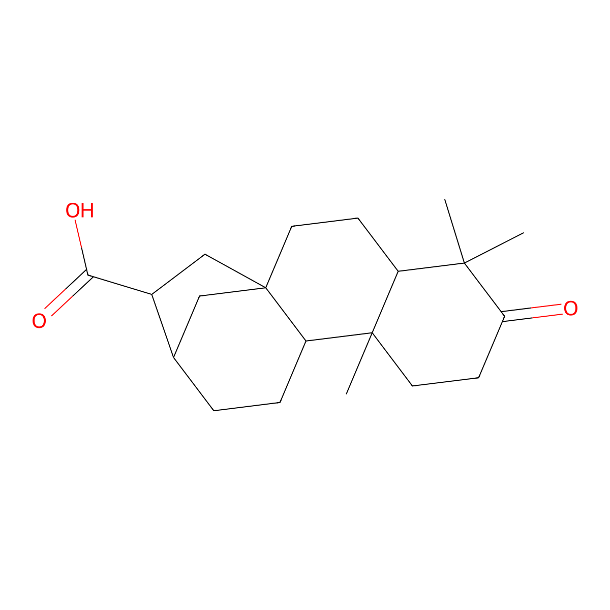 Kauran-17-oic acid, 3-oxo- molecular structure, CAS 151561-88-5