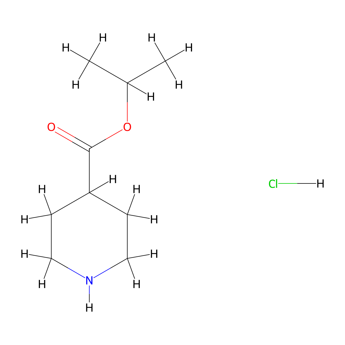 Propan-2-yl piperidine-4-carboxylate hydrochloride molecular structure, CAS 151562-99-1