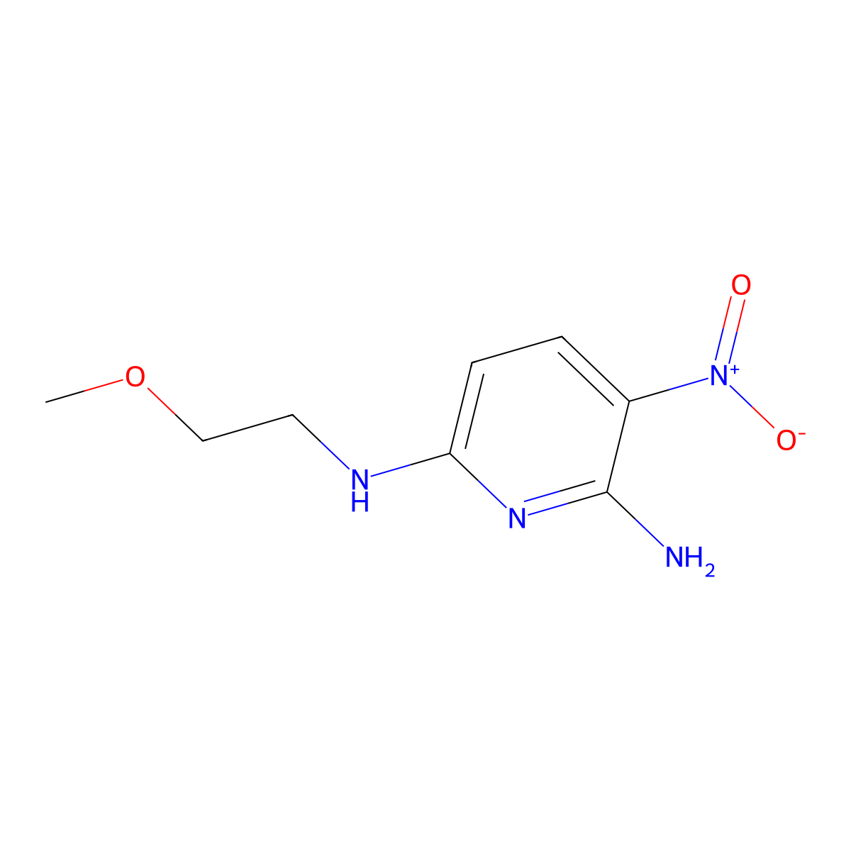 N~6~-(2-methoxyethyl)-3-nitropyridine-2,6-diamine molecular structure, CAS 1515628-79-1