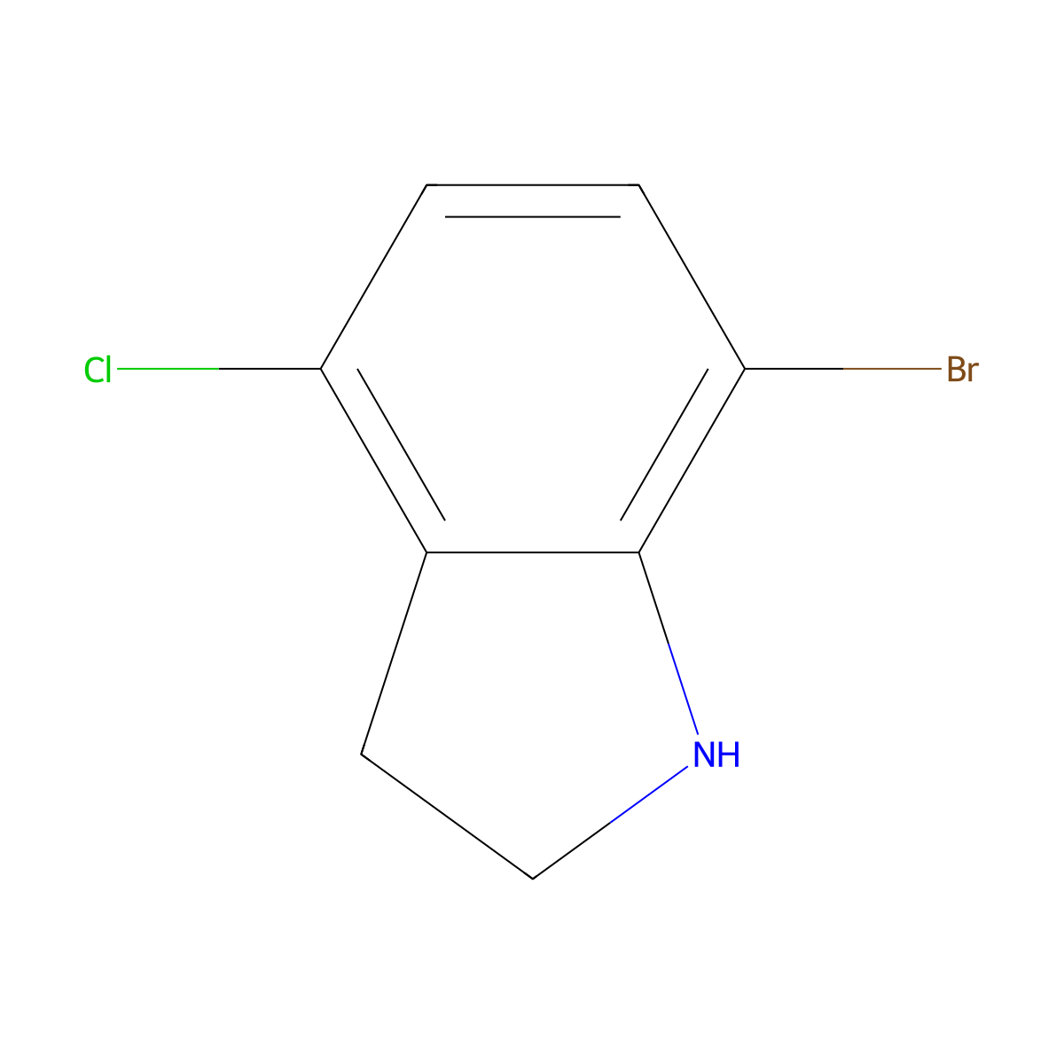 7-bromo-4-chloro-2,3-dihydro-1H-indole molecular structure, CAS 1515631-57-8