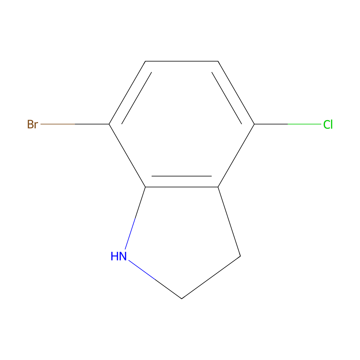 7-bromo-4-chloro-2,3-dihydro-1H-indole molecular structure, CAS 1515631-57-8