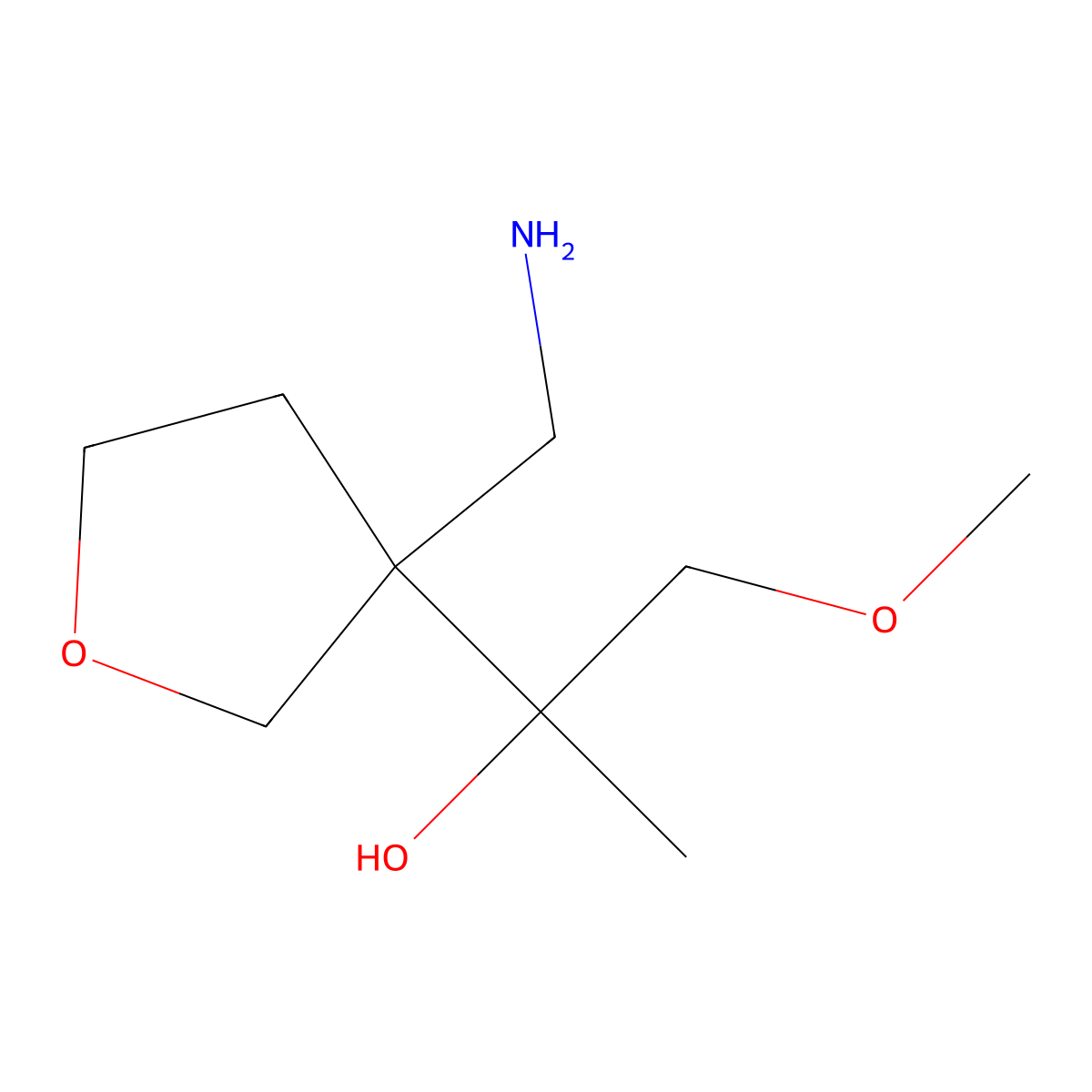 2-[3-(Aminomethyl)oxolan-3-yl]-1-methoxypropan-2-ol molecular structure, CAS 1515651-25-8