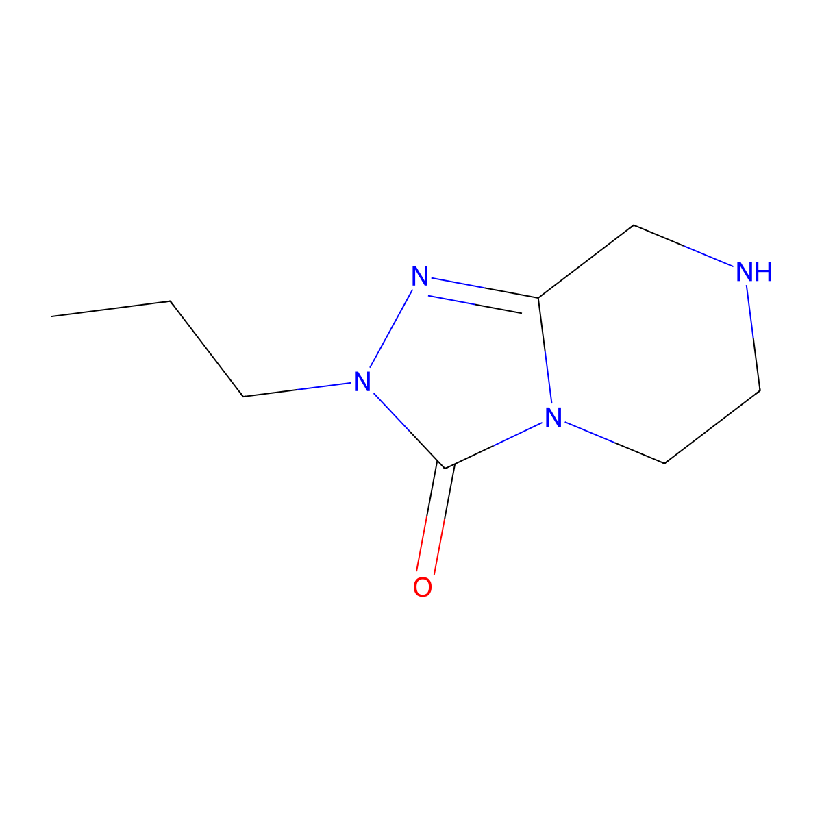 2-propyl-2H,3H,5H,6H,7H,8H-[1,2,4]triazolo[4,3-a]piperazin-3-one molecular structure, CAS 1515653-42-5