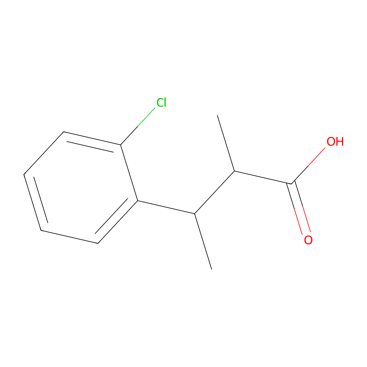 3-(2-Chlorophenyl)-2-methylbutanoic acid molecular structure, CAS 1515654-42-8