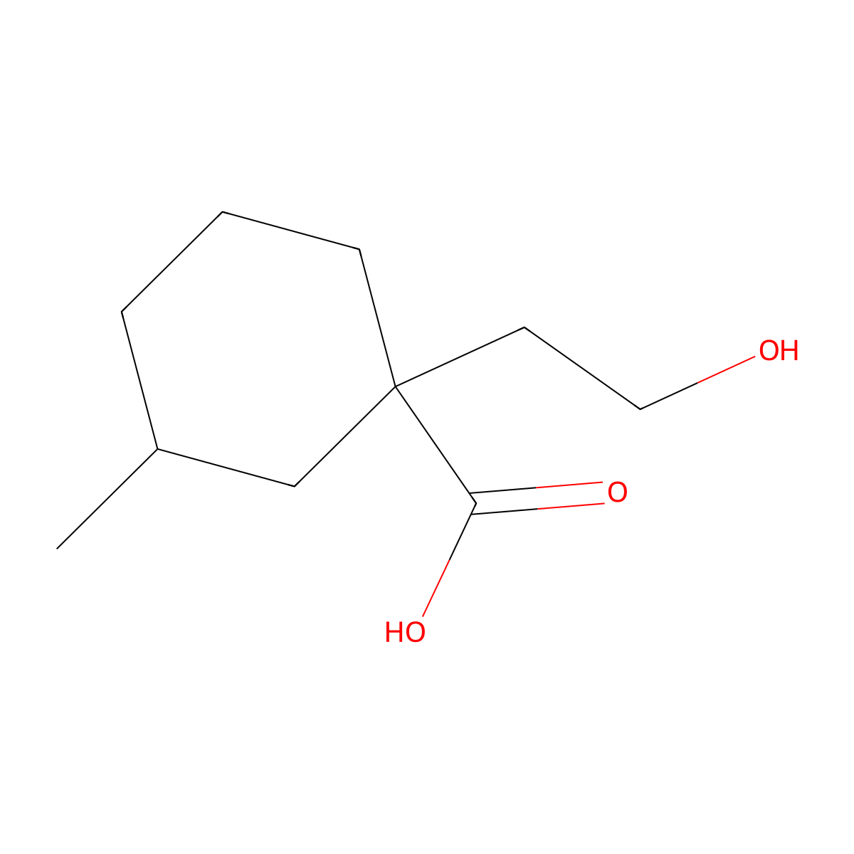 1-(2-Hydroxyethyl)-3-methylcyclohexane-1-carboxylic acid molecular structure, CAS 1515666-24-6