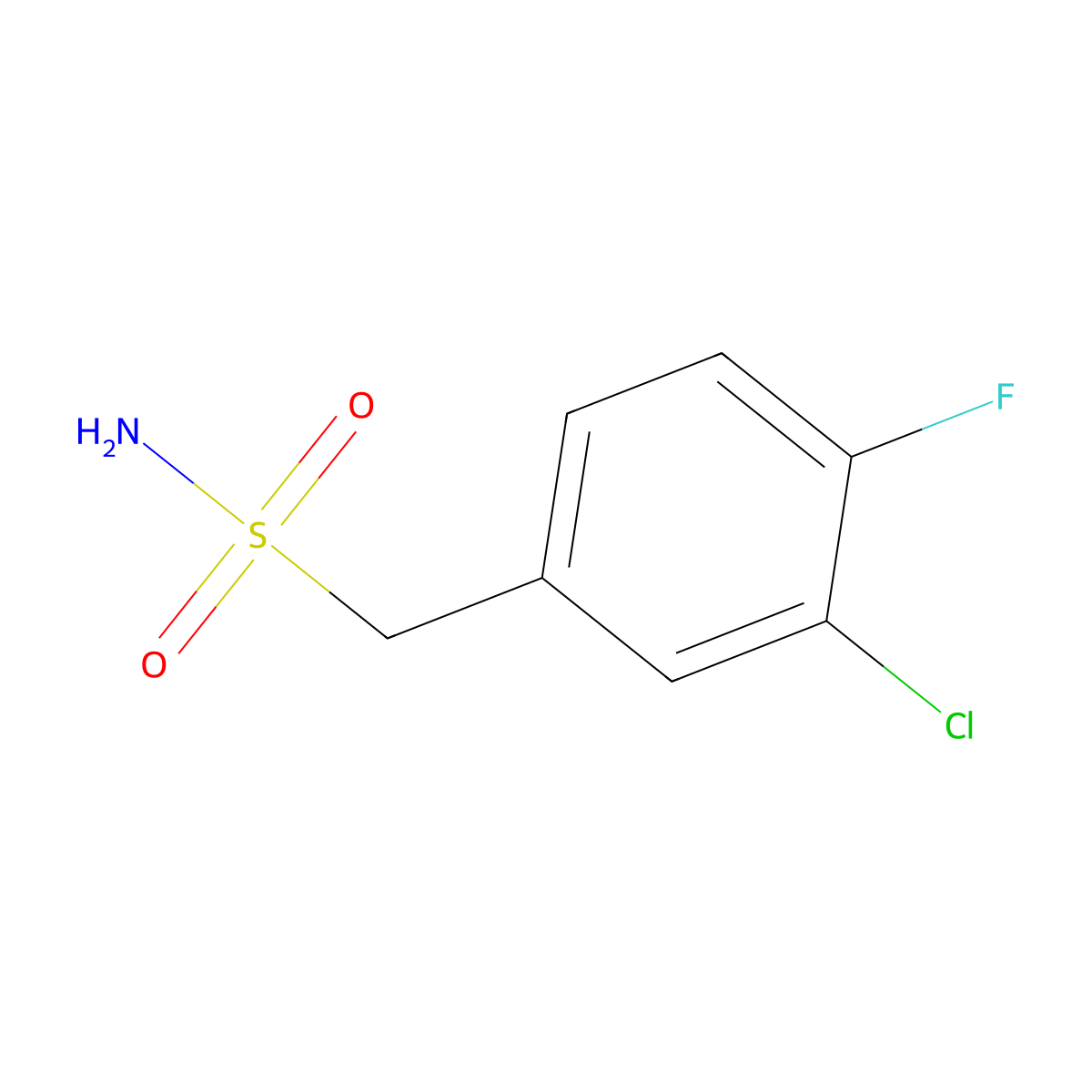 (3-Chloro-4-fluorophenyl)methanesulfonamide molecular structure, CAS 1515667-28-3